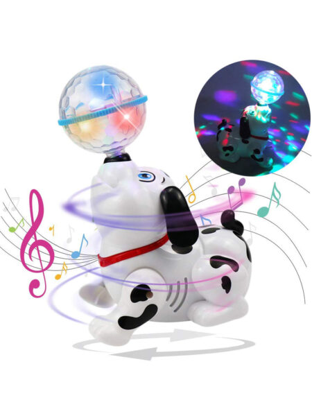 Musical Dancing Dog With Lights - White