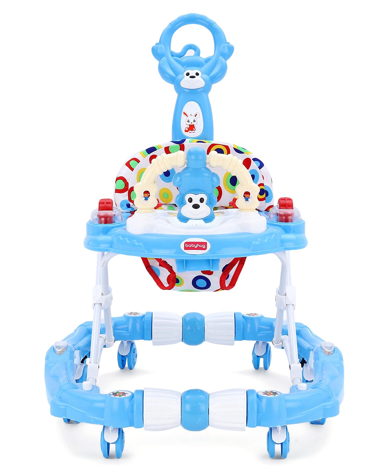 Panda Walker cum Rocker With Parental Push Handle - Blue - Image 4