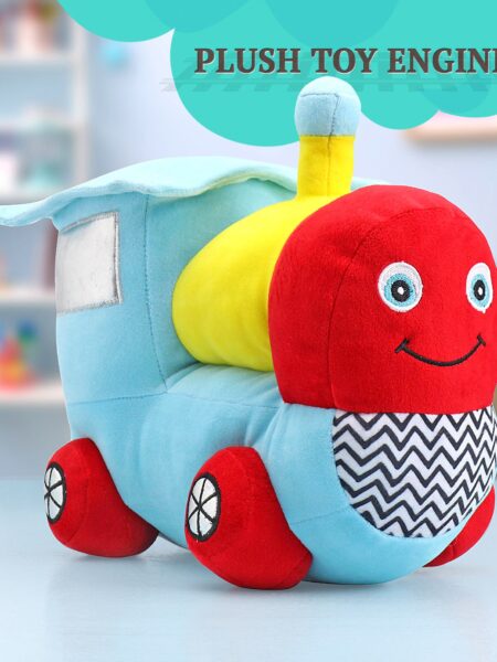 Babyhug Steam Engine Soft Toy Blue - Length 32 cm