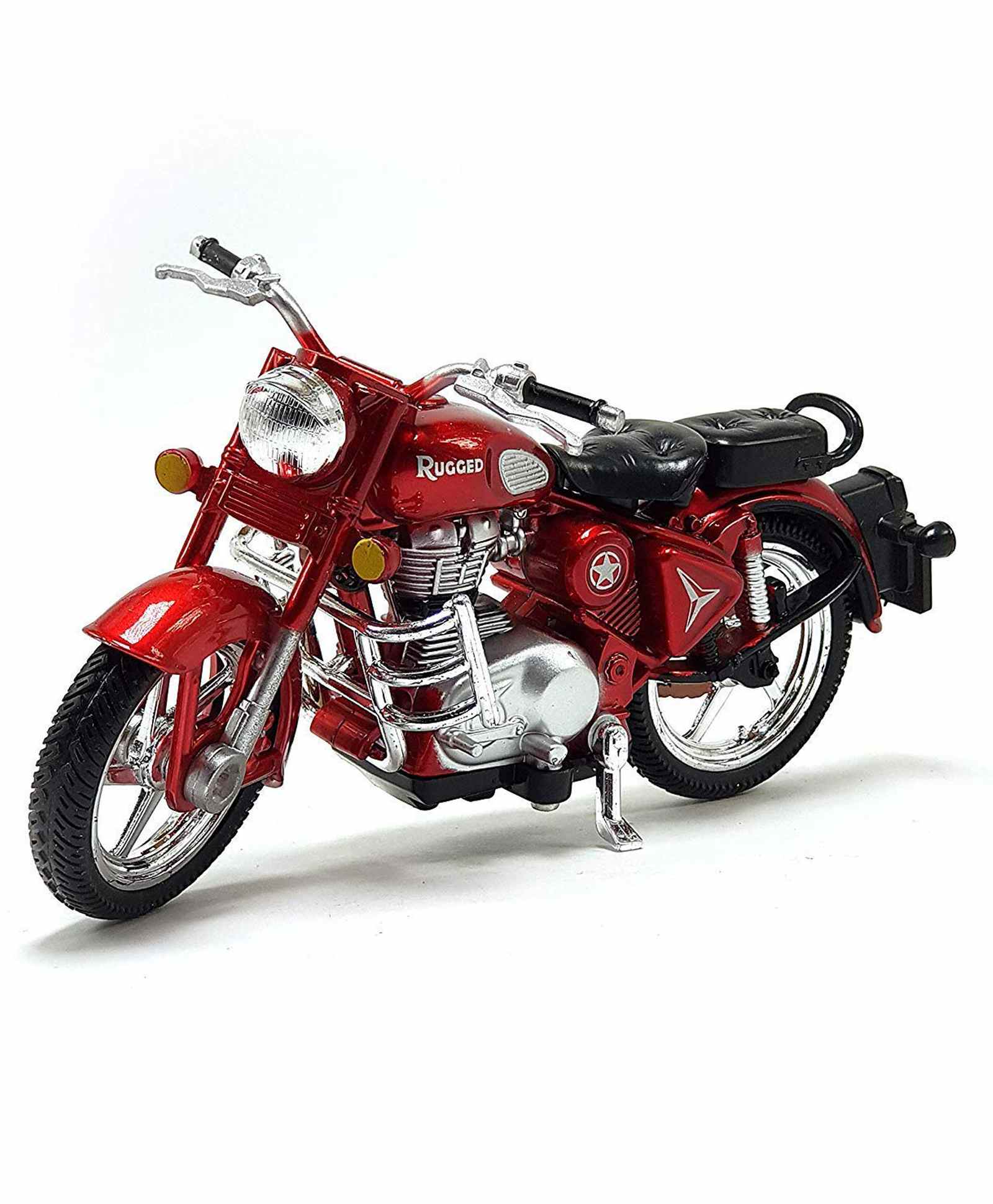 Brown Boss Kids Pull Back Rugged Bullet Bike Toy - Red - Image 3