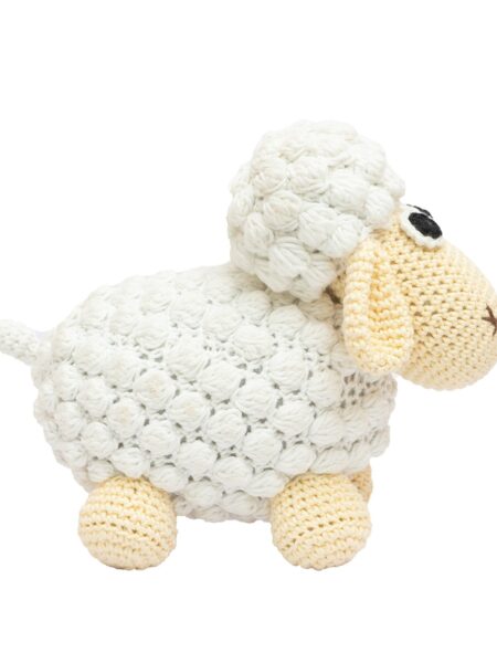 Happy Threads Crochet Sheep Soft Toy White - Height 11.43 cm