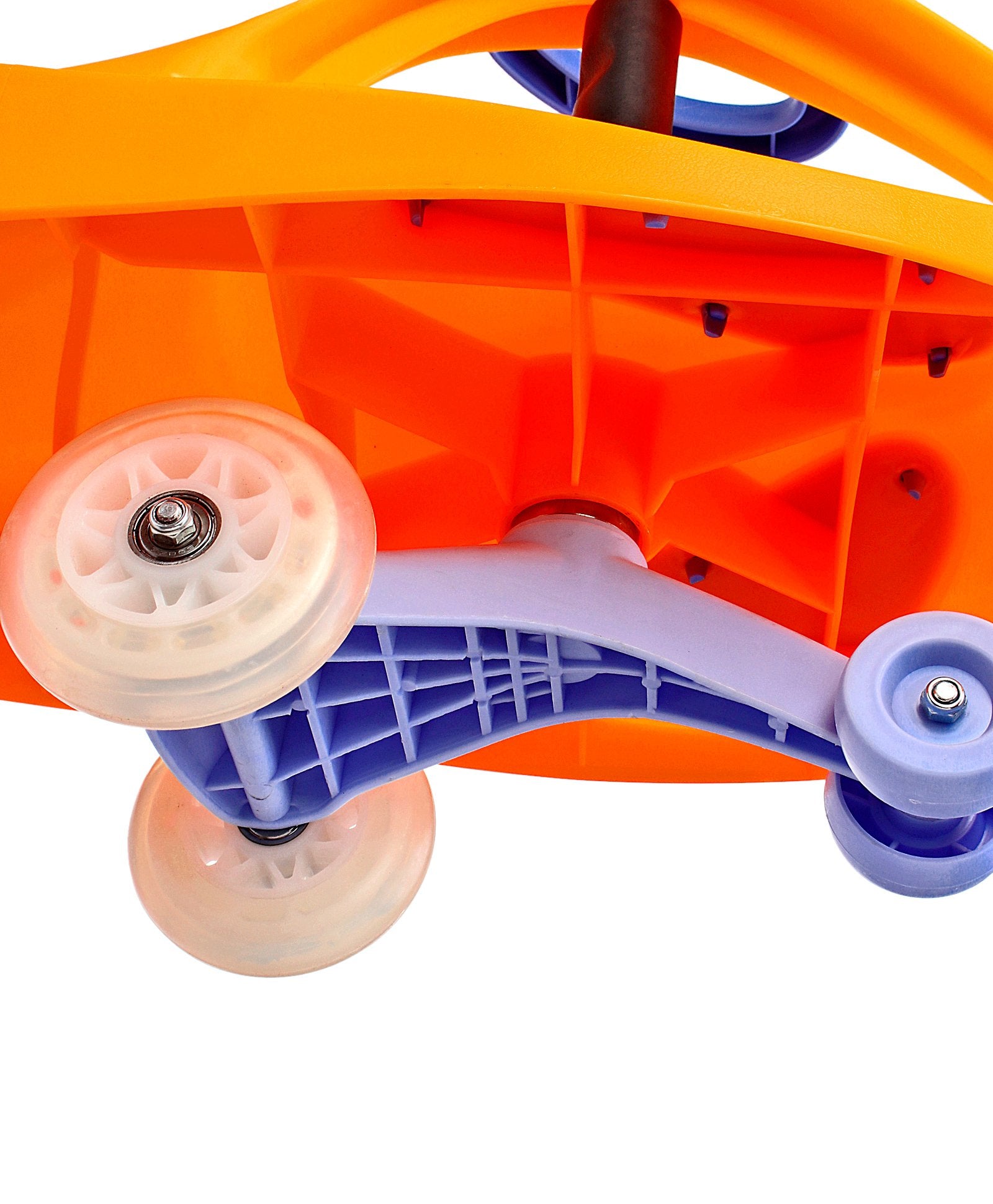 Kids Swing car with PU Wheels - Orange Blue - Image 9