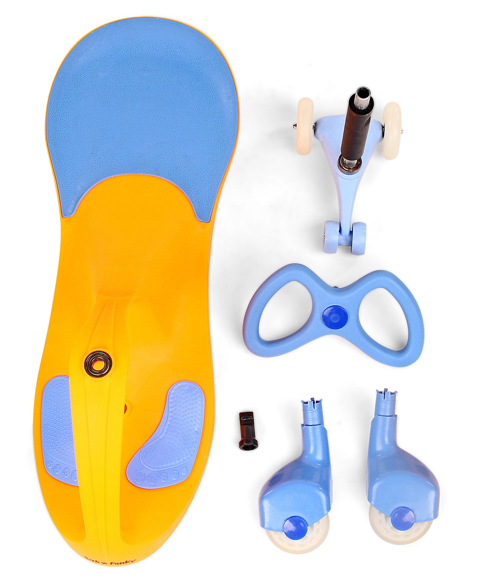 Kids Swing car with PU Wheels - Orange Blue - Image 11