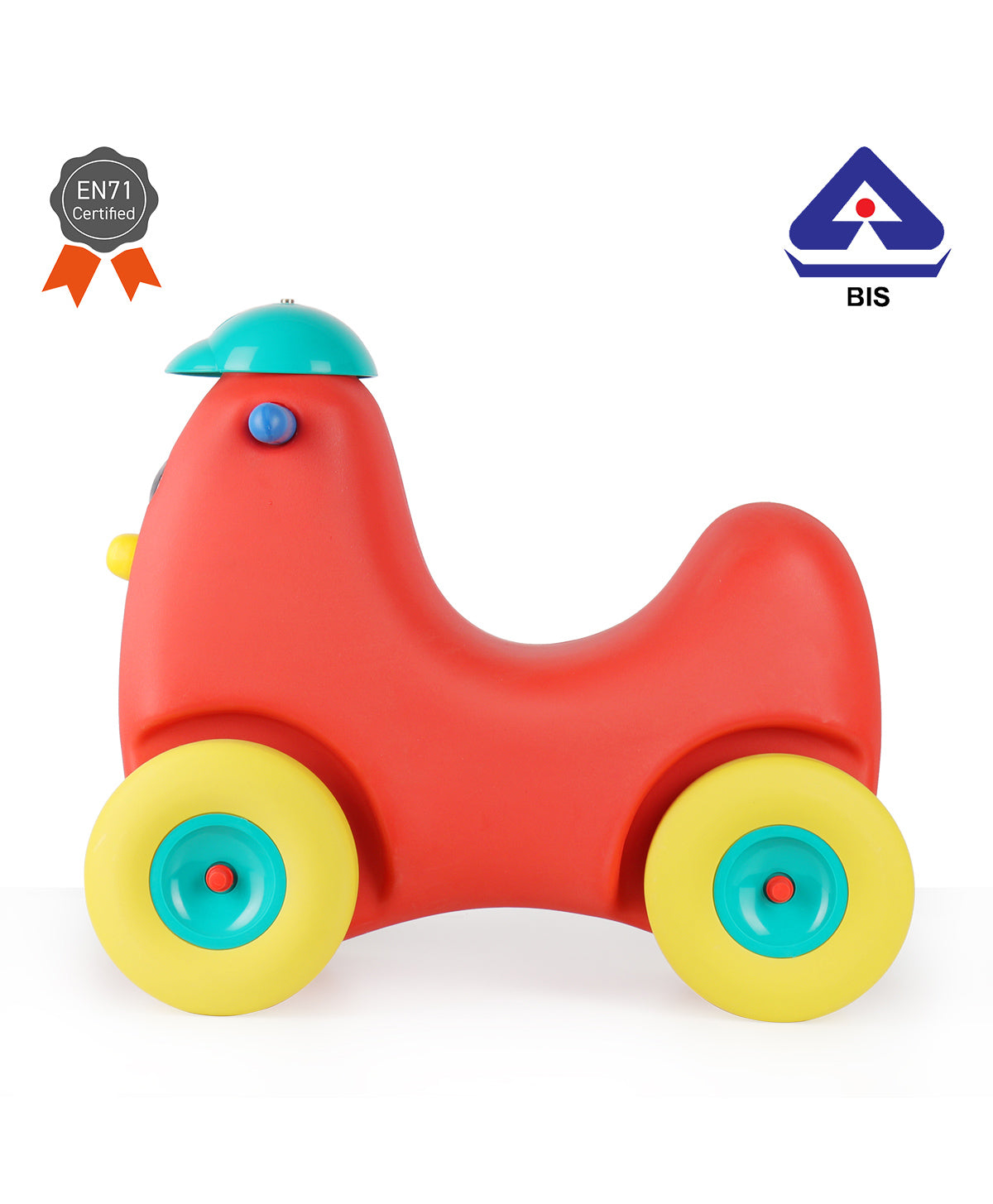Ok Play Humpty Dumpty Rocker Cum Ride On Push Car Toy - Red - Image 3