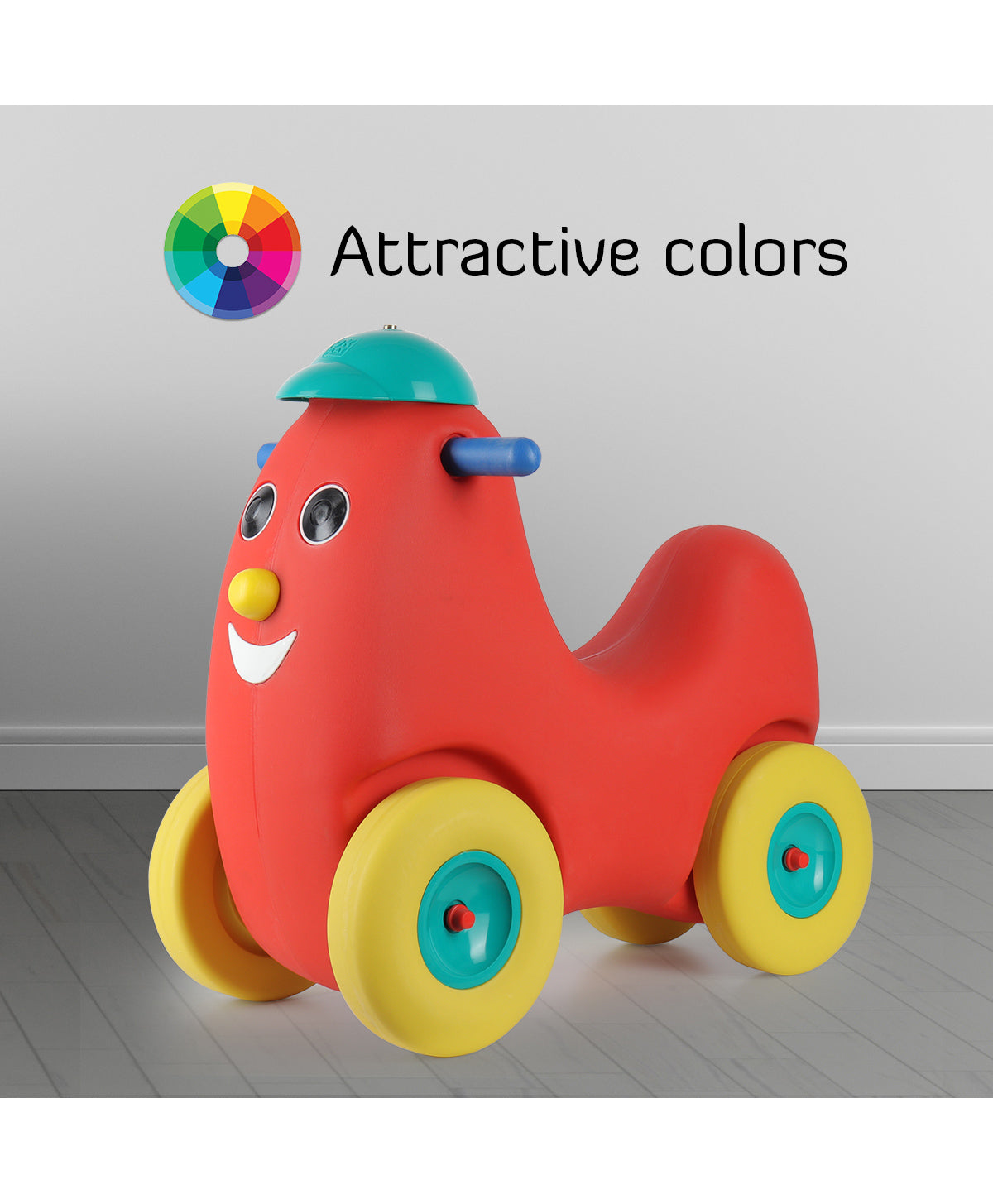 Ok Play Humpty Dumpty Rocker Cum Ride On Push Car Toy - Red - Image 4