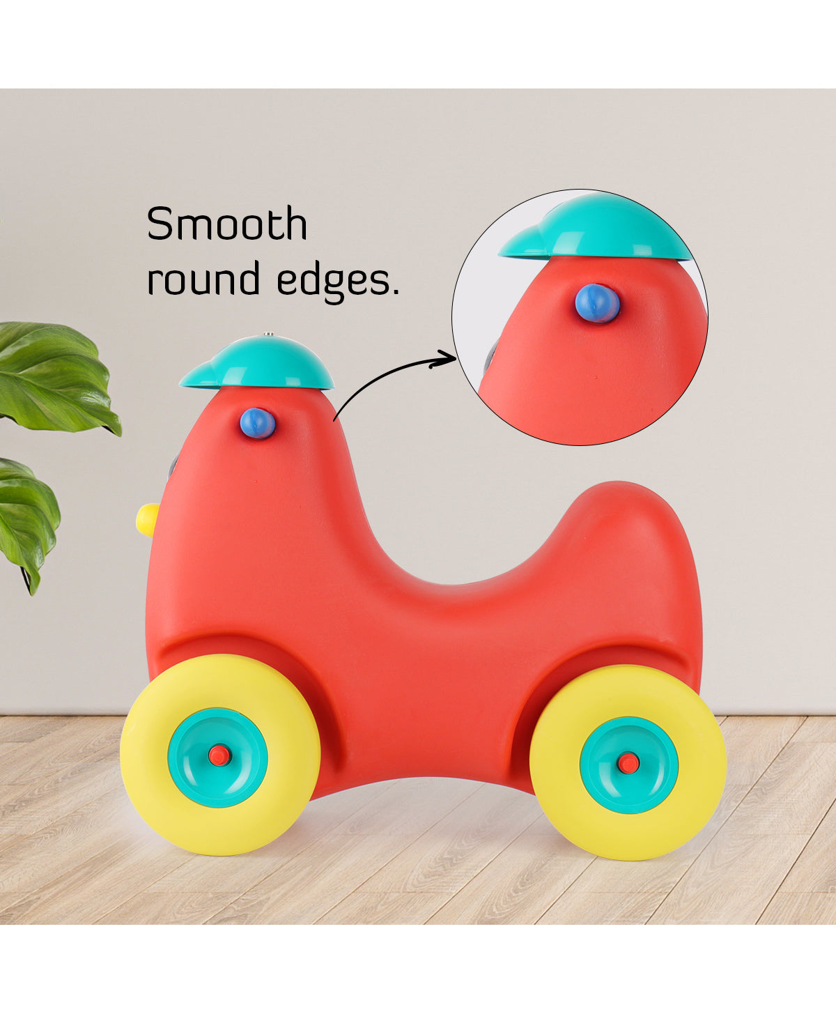 Ok Play Humpty Dumpty Rocker Cum Ride On Push Car Toy - Red - Image 5
