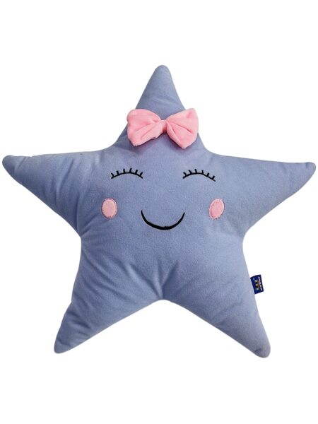 Star Soft Toy With Bow Blue - Height 45 cm