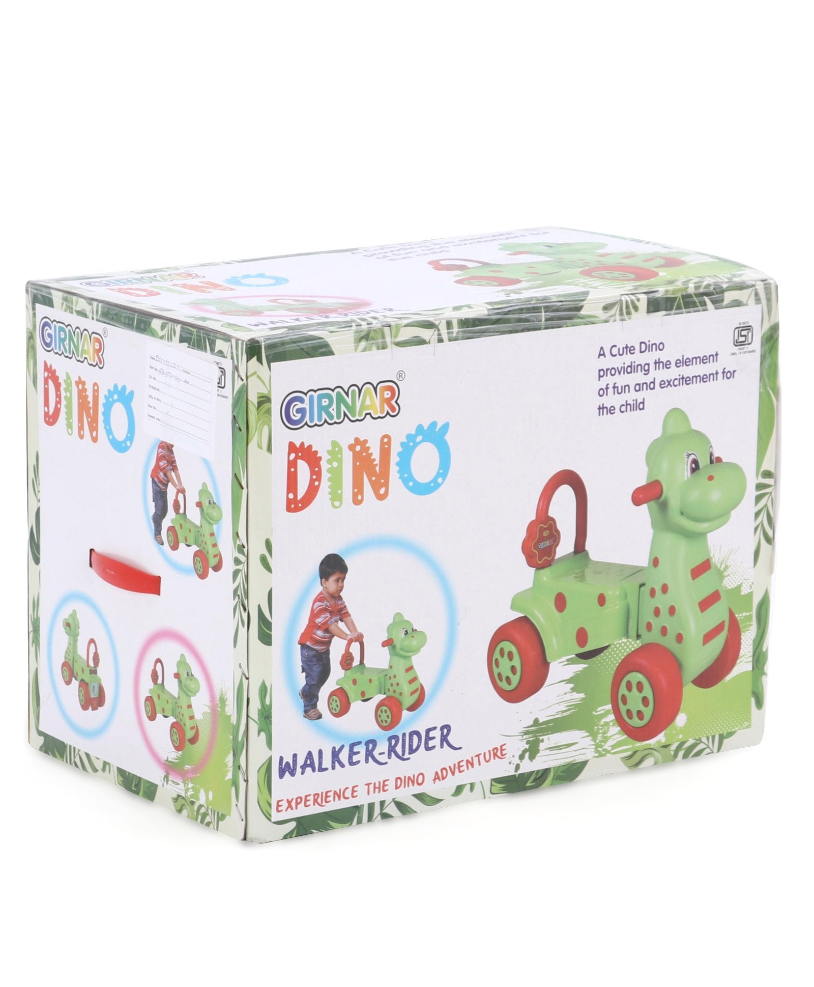 Girnar Dino Ride on with Grip Handles - Green - Image 9