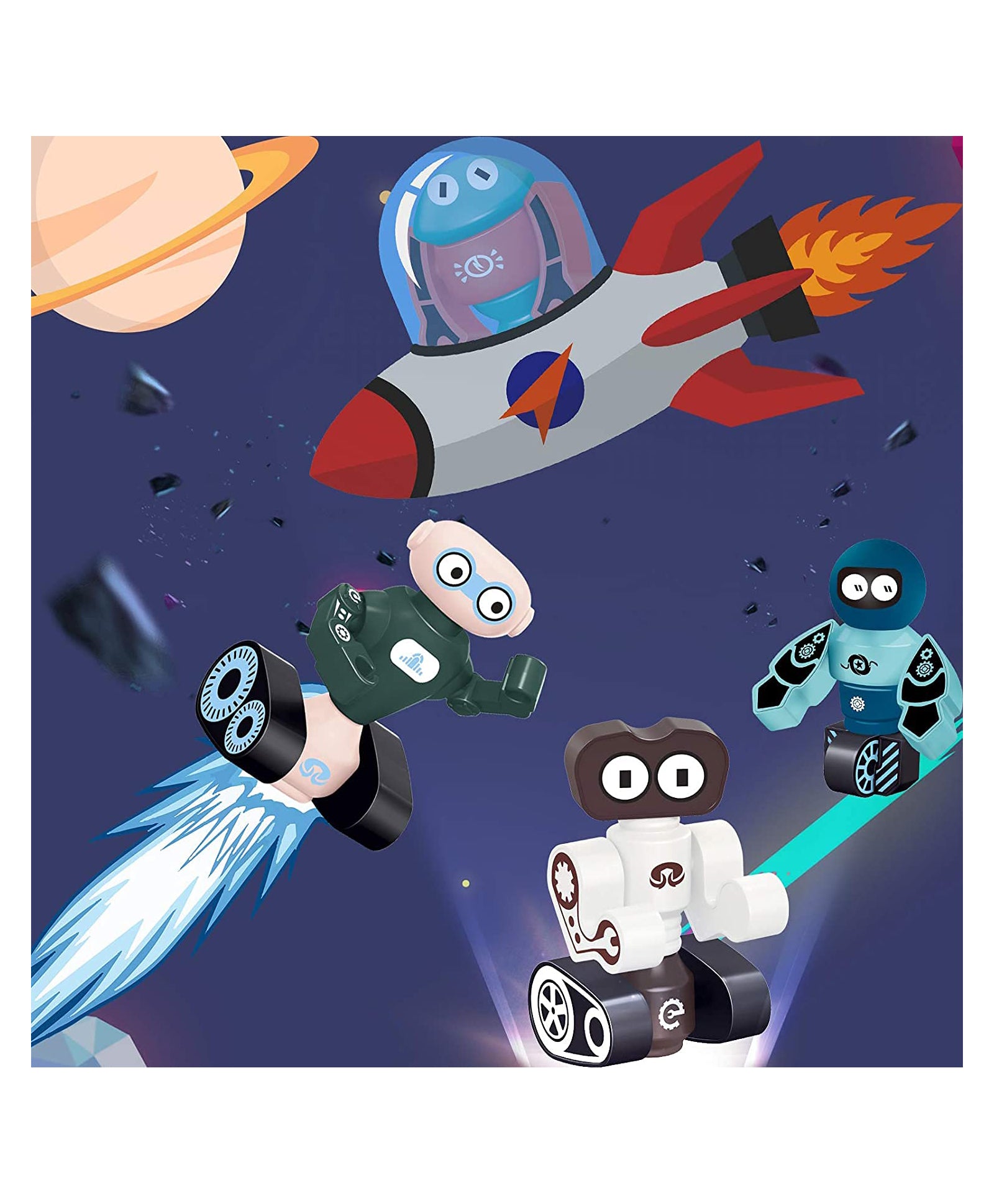 FunBlast 4 in 1 Magnetic DIY Robots STEM Educational Toys Pack of 4 - Multicolour - Image 3