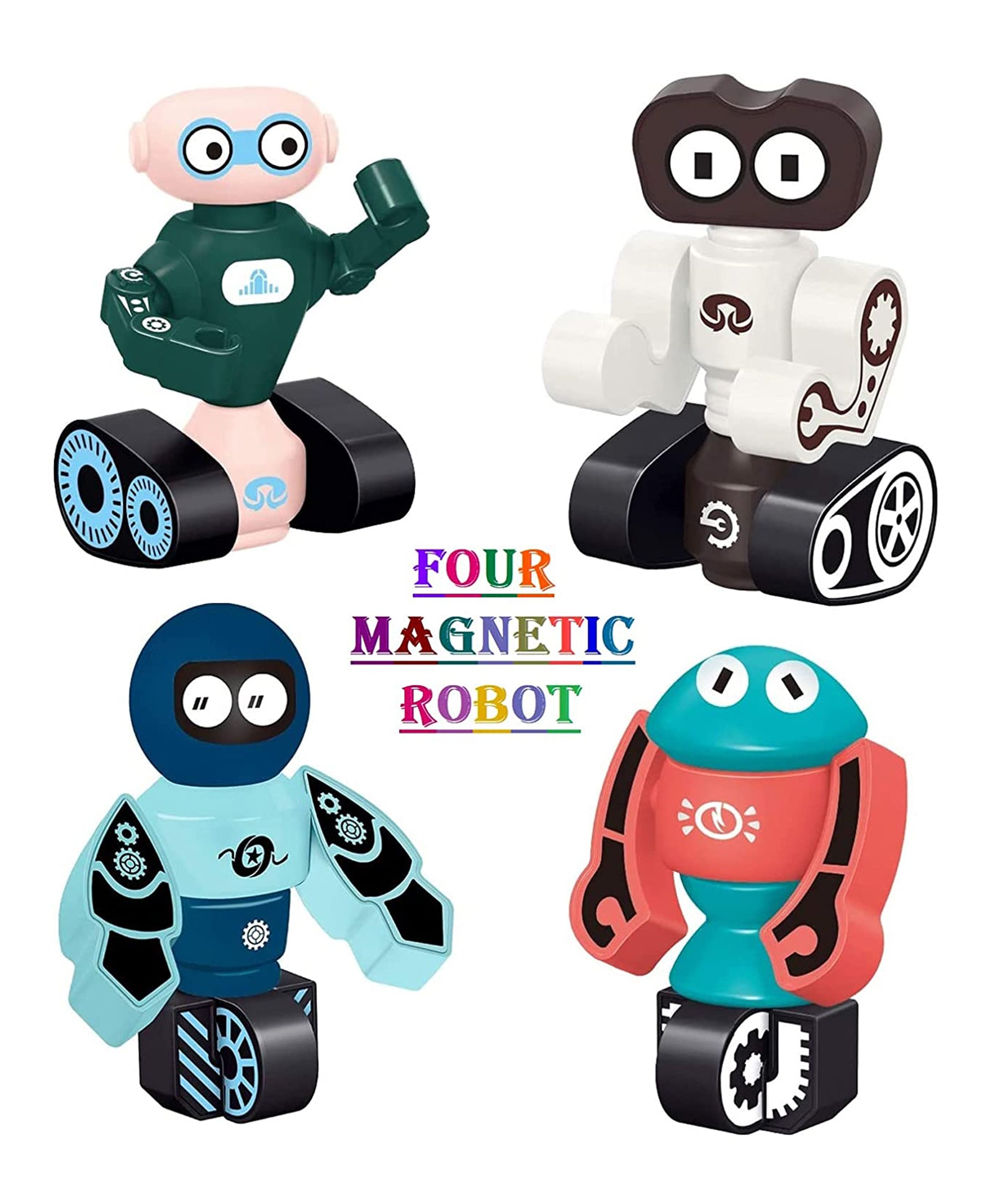 FunBlast 4 in 1 Magnetic DIY Robots STEM Educational Toys Pack of 4 - Multicolour - Image 7