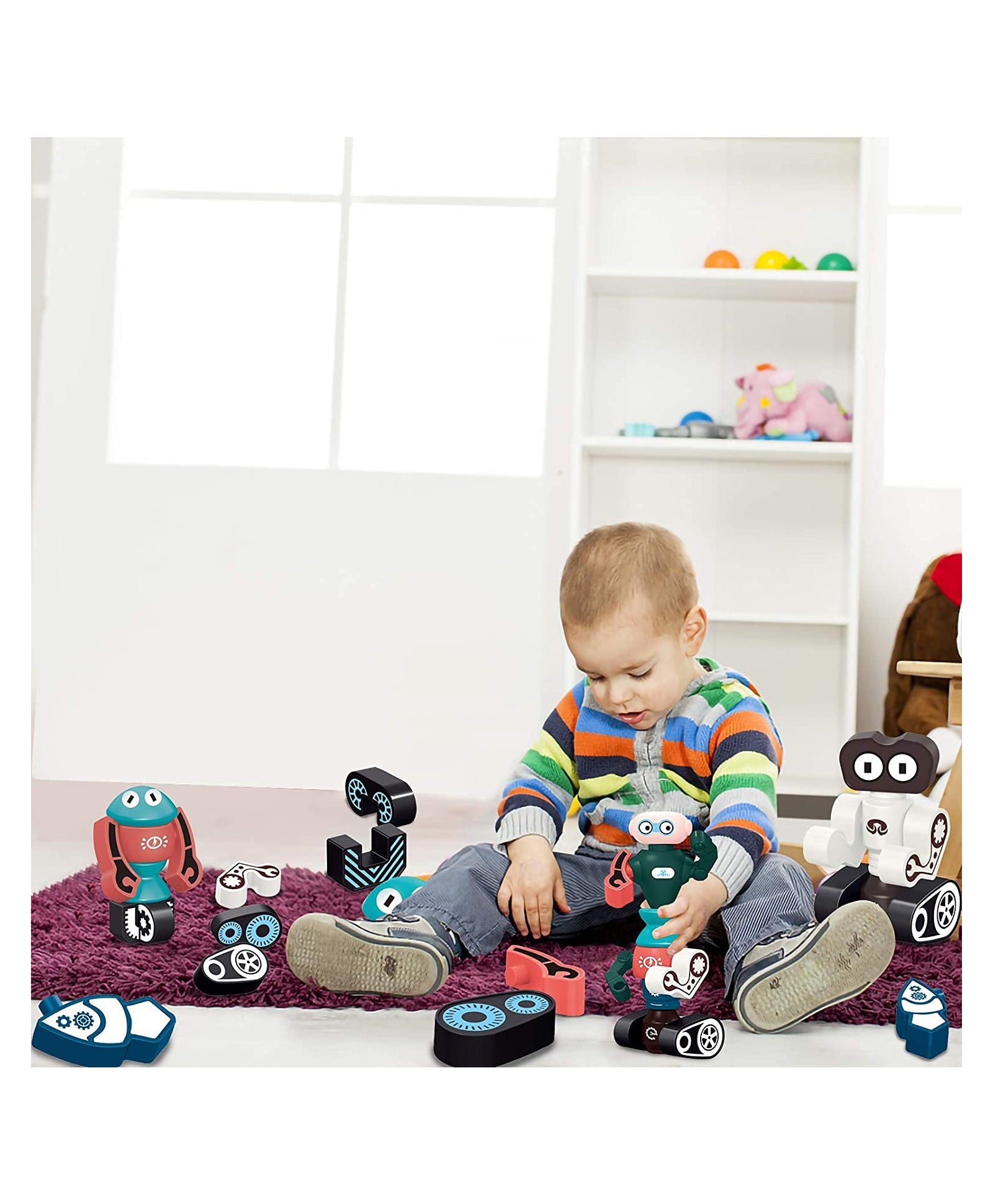 FunBlast 4 in 1 Magnetic DIY Robots STEM Educational Toys Pack of 4 - Multicolour - Image 8