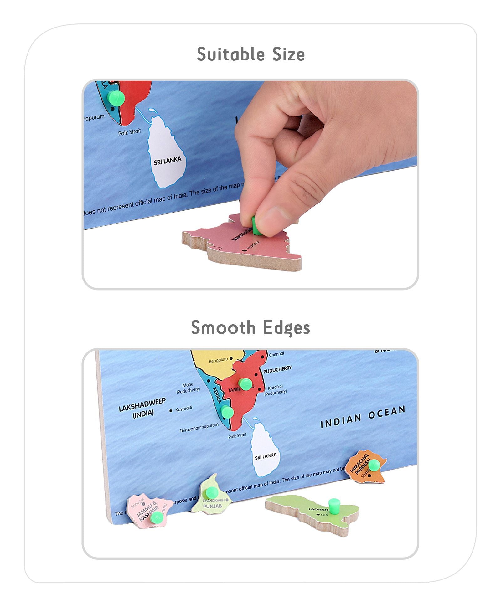 Babyhug India Map Wooden Pegged Puzzle - 25 Pieces - Image 3