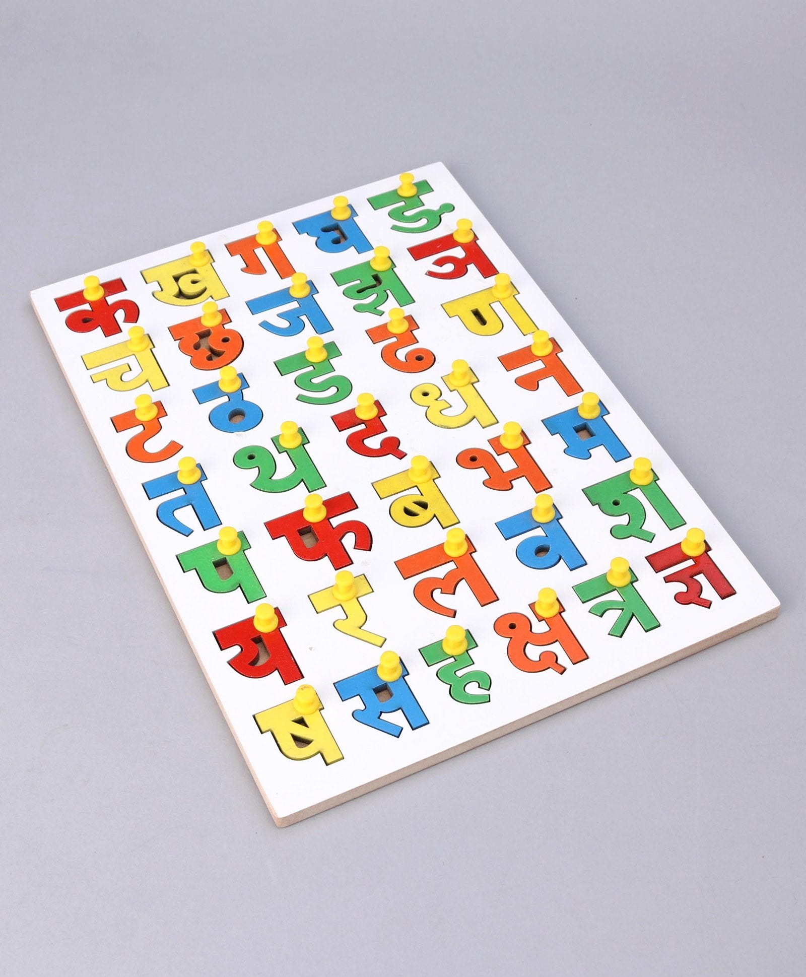 Wooden Hindi Consonants Alphabet Knob Puzzle Multiocolor - 36 Pieces - Image 2