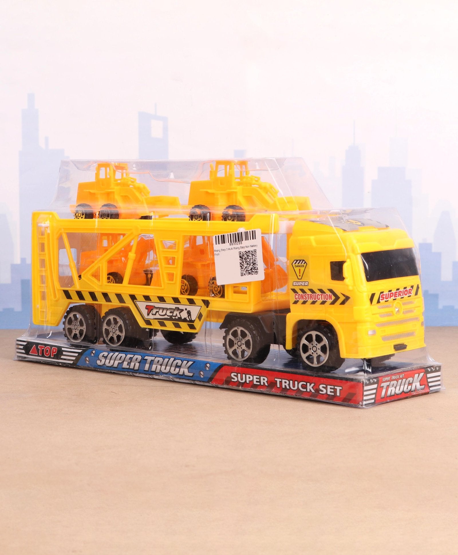Step Non Battery Friction Truck Along With 4 Pull Back JCB - Yellow - Image 7