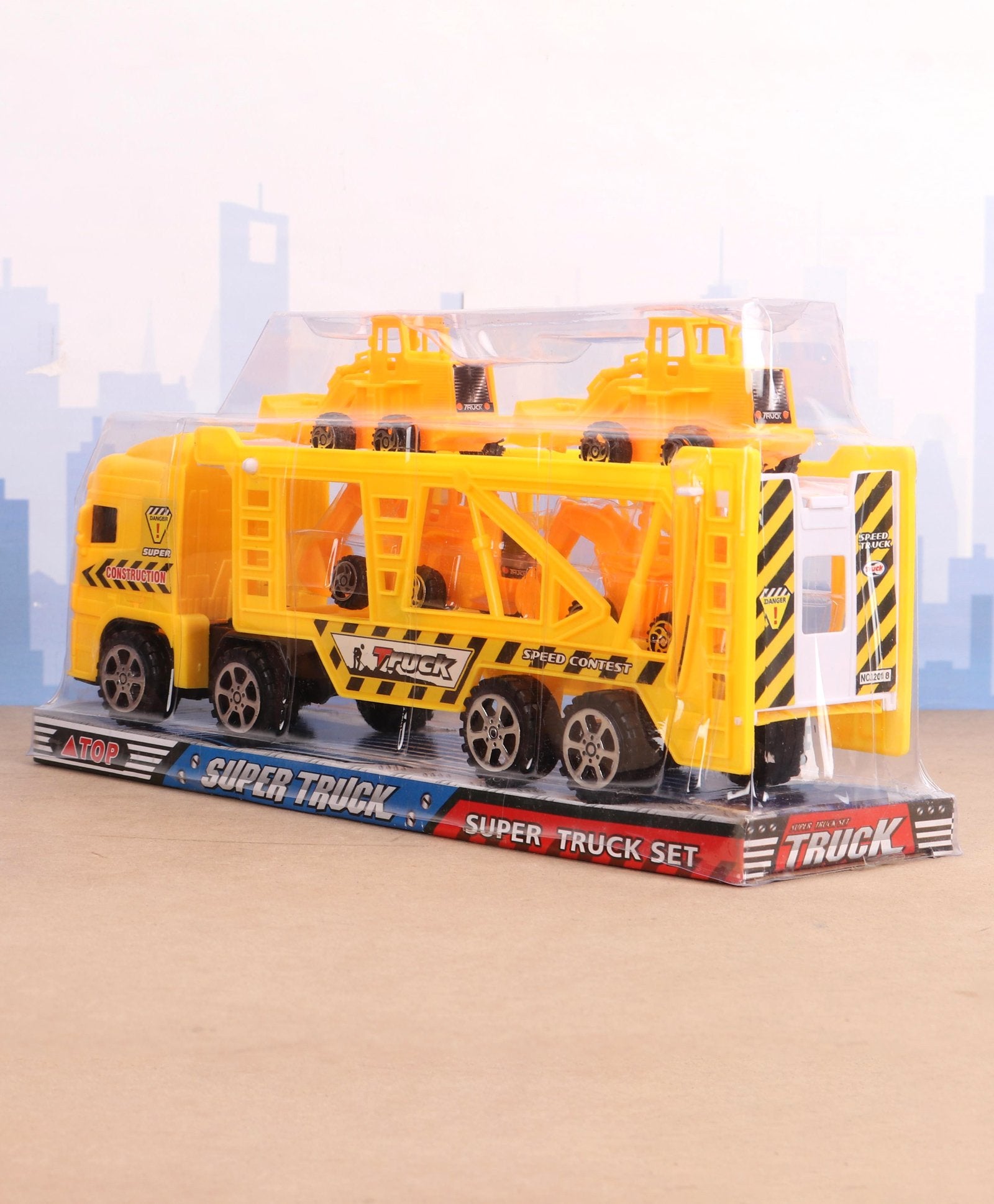 Step Non Battery Friction Truck Along With 4 Pull Back JCB - Yellow - Image 10