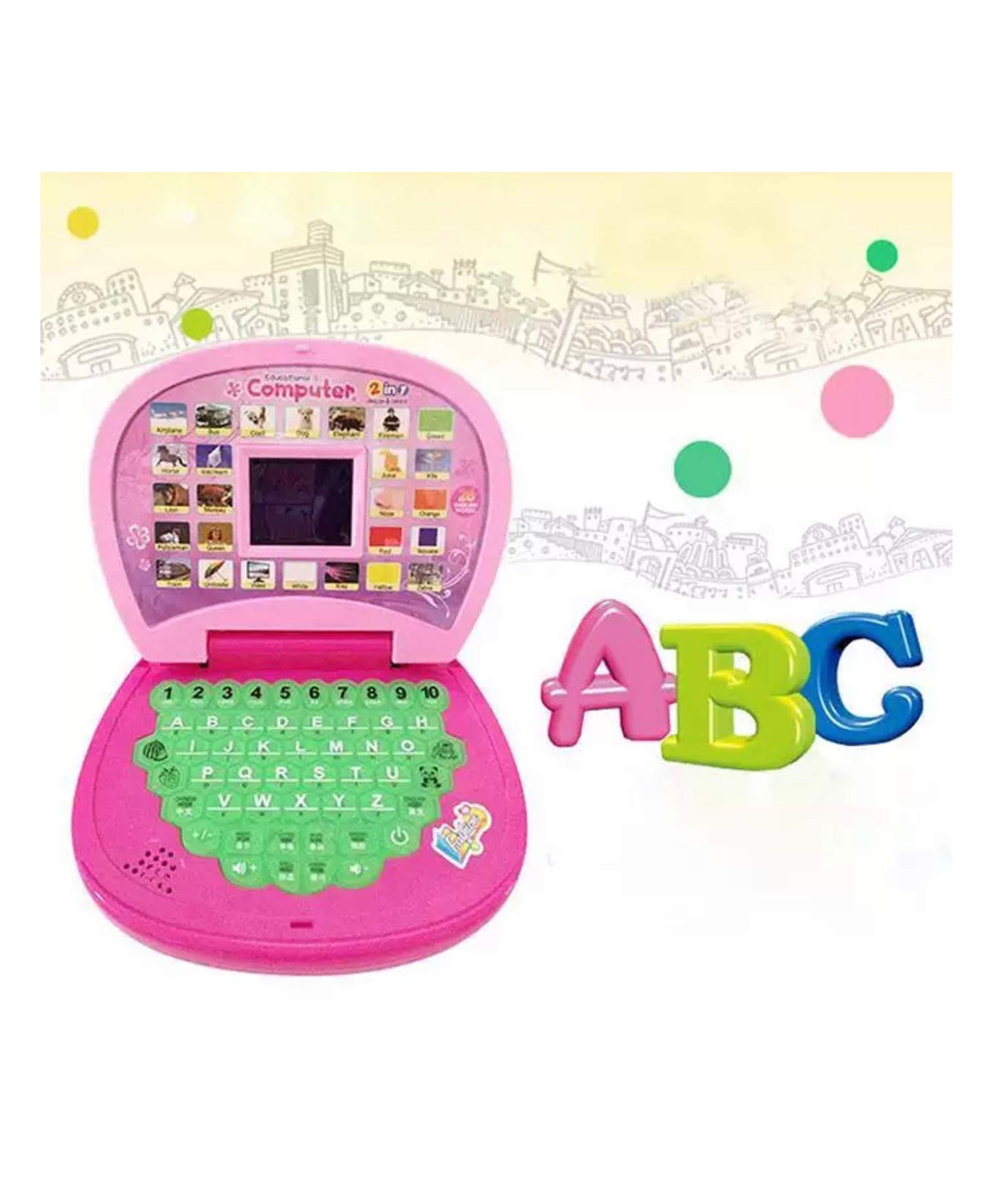 SVE Educational Laptop With LED Screen - Pink - Image 4
