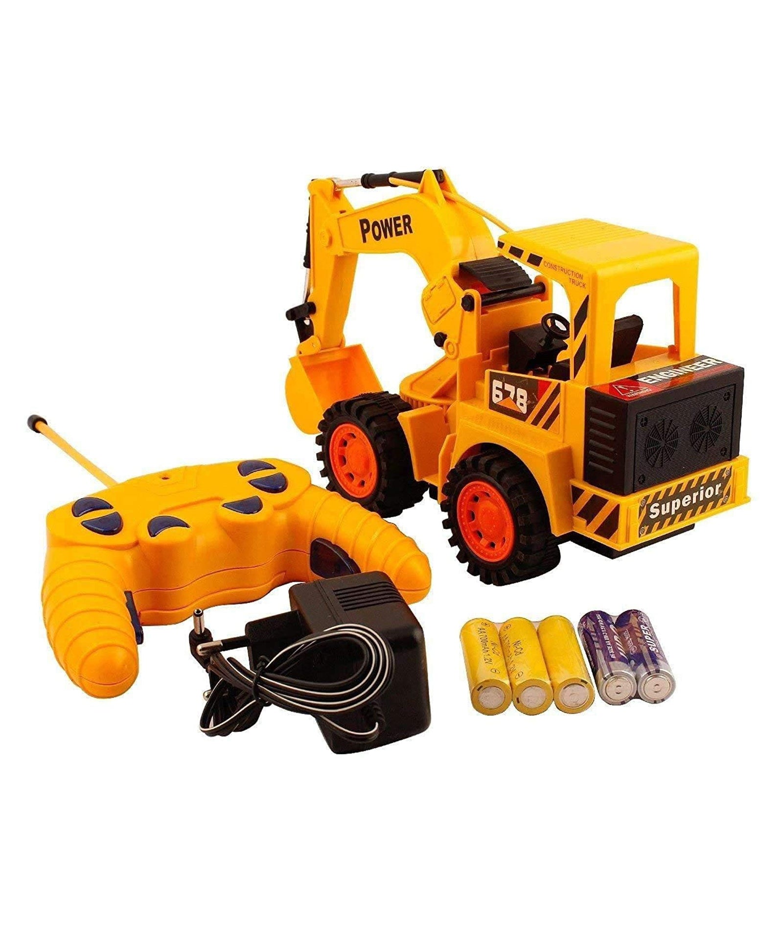 Wireless Remote Control Rechargeable JCB Truck Toy - Yellow - Image 2