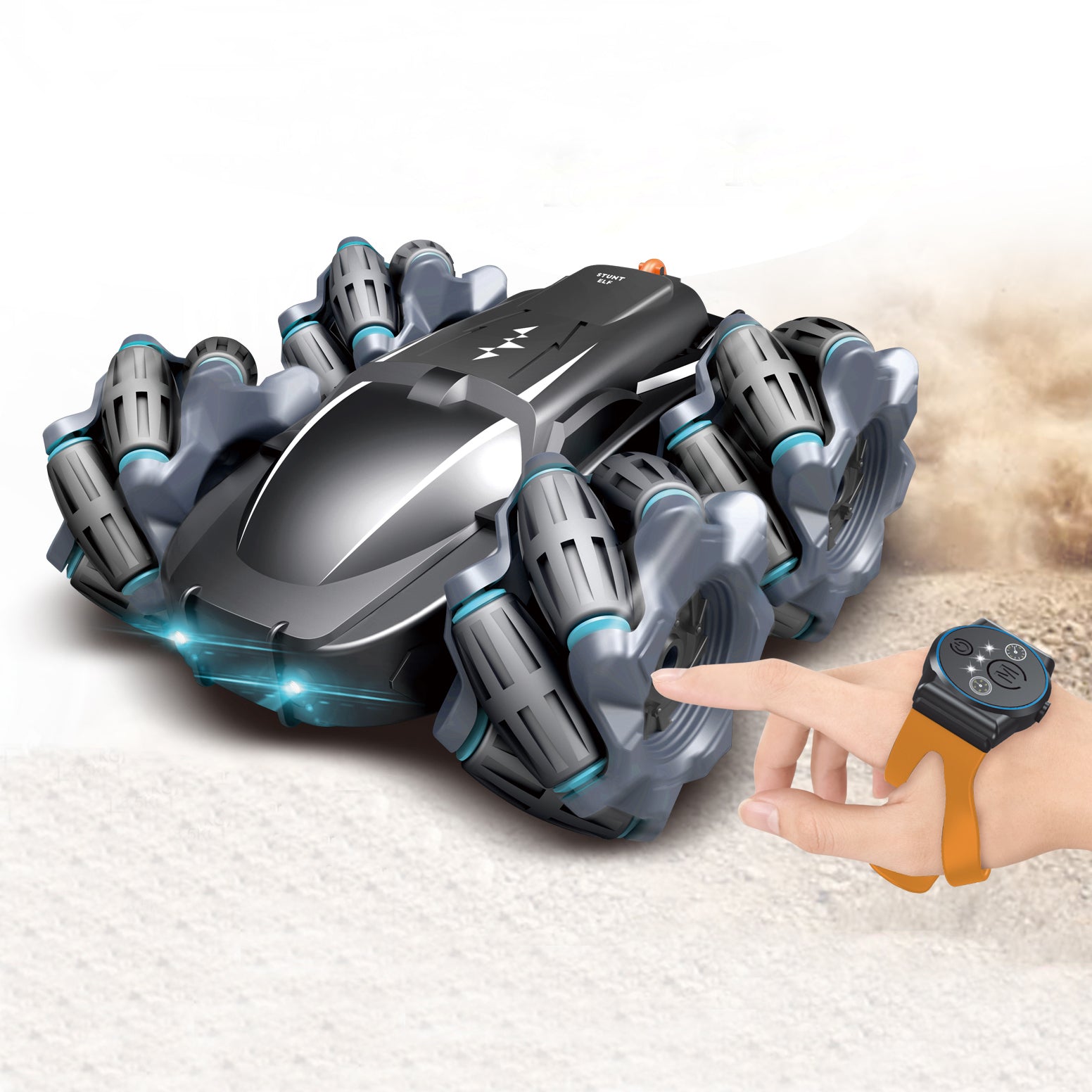 New Amazon Hot R/C Hobby Car Toys Cool Double Remote Control Hand Control Drift RC Stunt Car with Light - Image 2