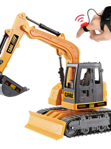 Gesture Remote Control Crawler Alloy Excavator 1:45 Rc Construction Toy Trucks Excavator With LED Colorful Light