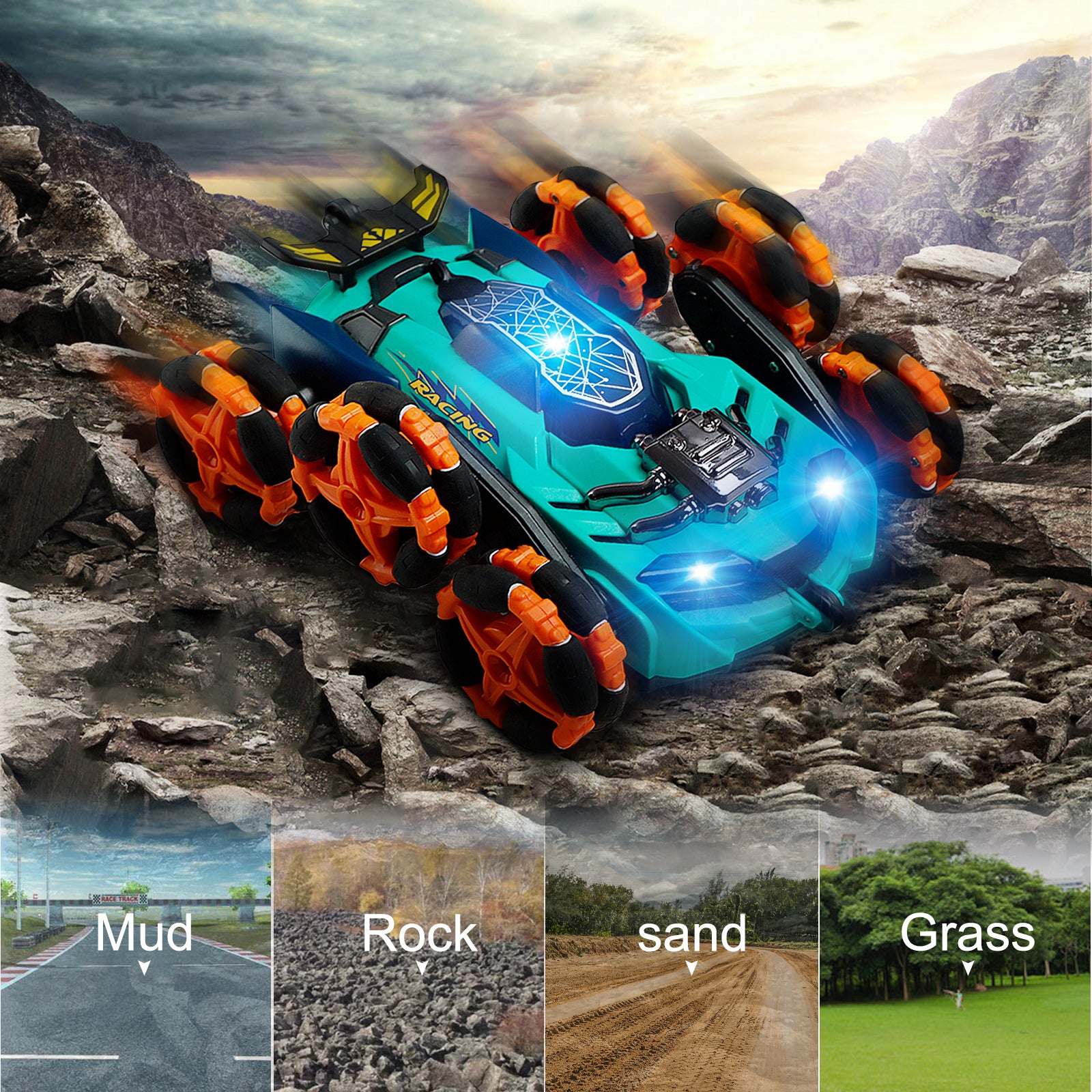 Hot Six Wheel RC Car Vehicle Toy Water Spray Cool Light 360 Degree Flip Drift RC Stunt Car Toy Kid Christmas Toys 2021 - Image 5