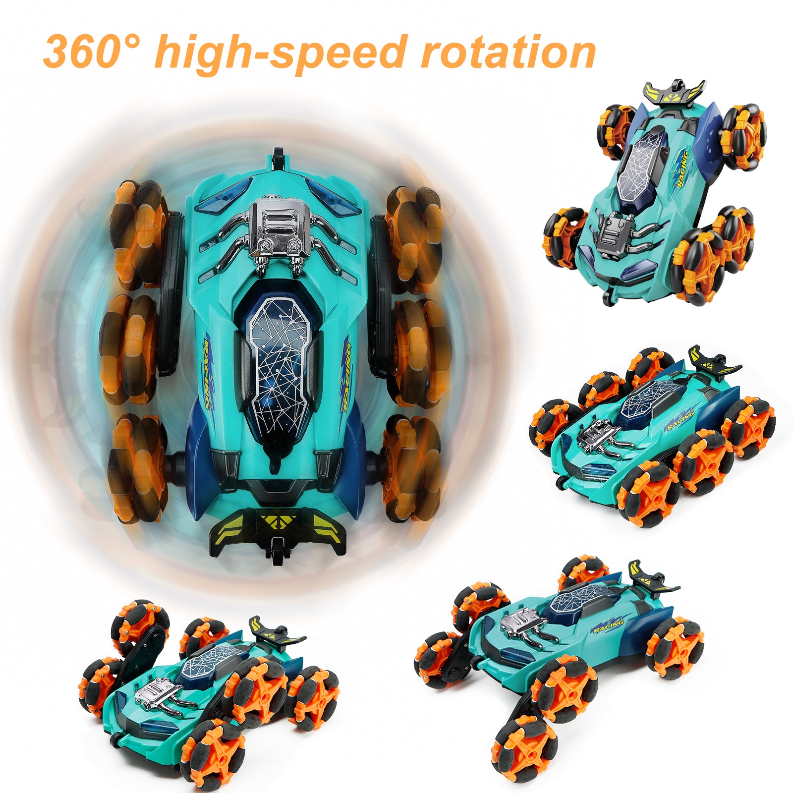 Hot Six Wheel RC Car Vehicle Toy Water Spray Cool Light 360 Degree Flip Drift RC Stunt Car Toy Kid Christmas Toys 2021 - Image 6