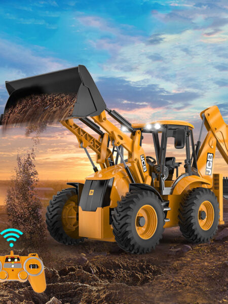 JCB Remote Control Toy 2 in 1 Backhoe Loader Truck Bulldozer Rc Excavator