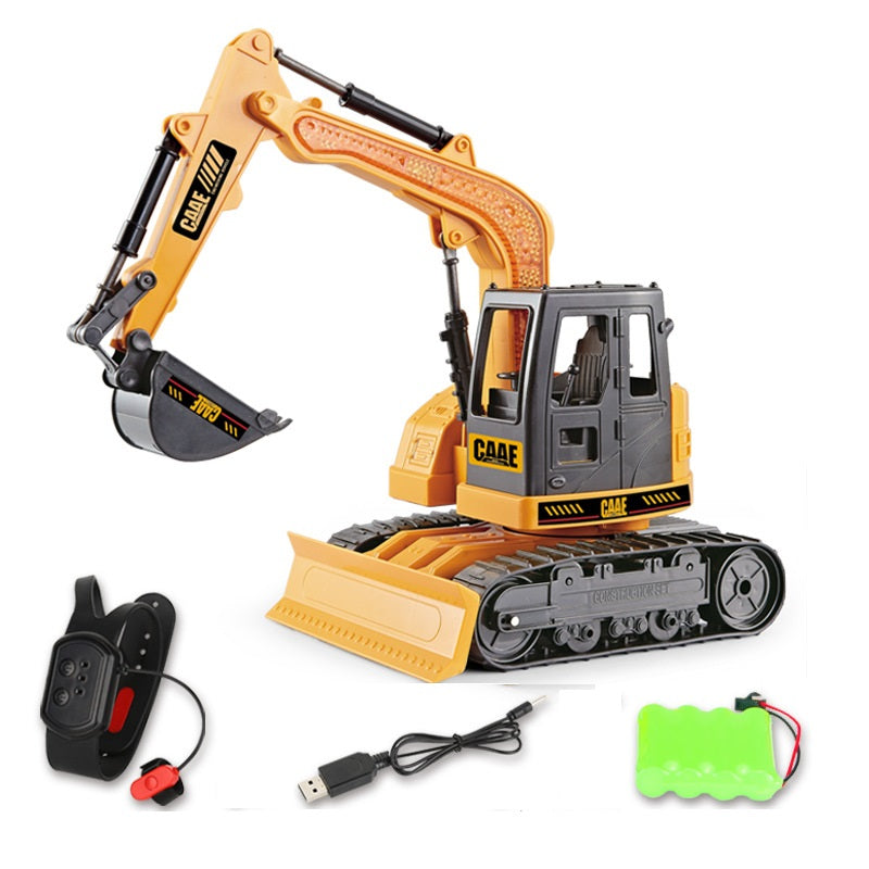 Gesture Remote Control Crawler Alloy Excavator 1:45 Rc Construction Toy Trucks Excavator With LED Colorful Light - Image 5