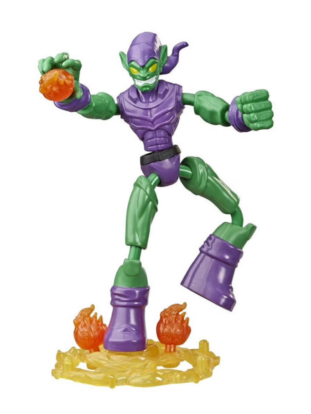 Marvel Spider-Man Bend and Flex Green Goblin Action Figure Toy, 6-Inch Flexible Figure, Includes Blast Accessories, For Kids Ages 4 And Up