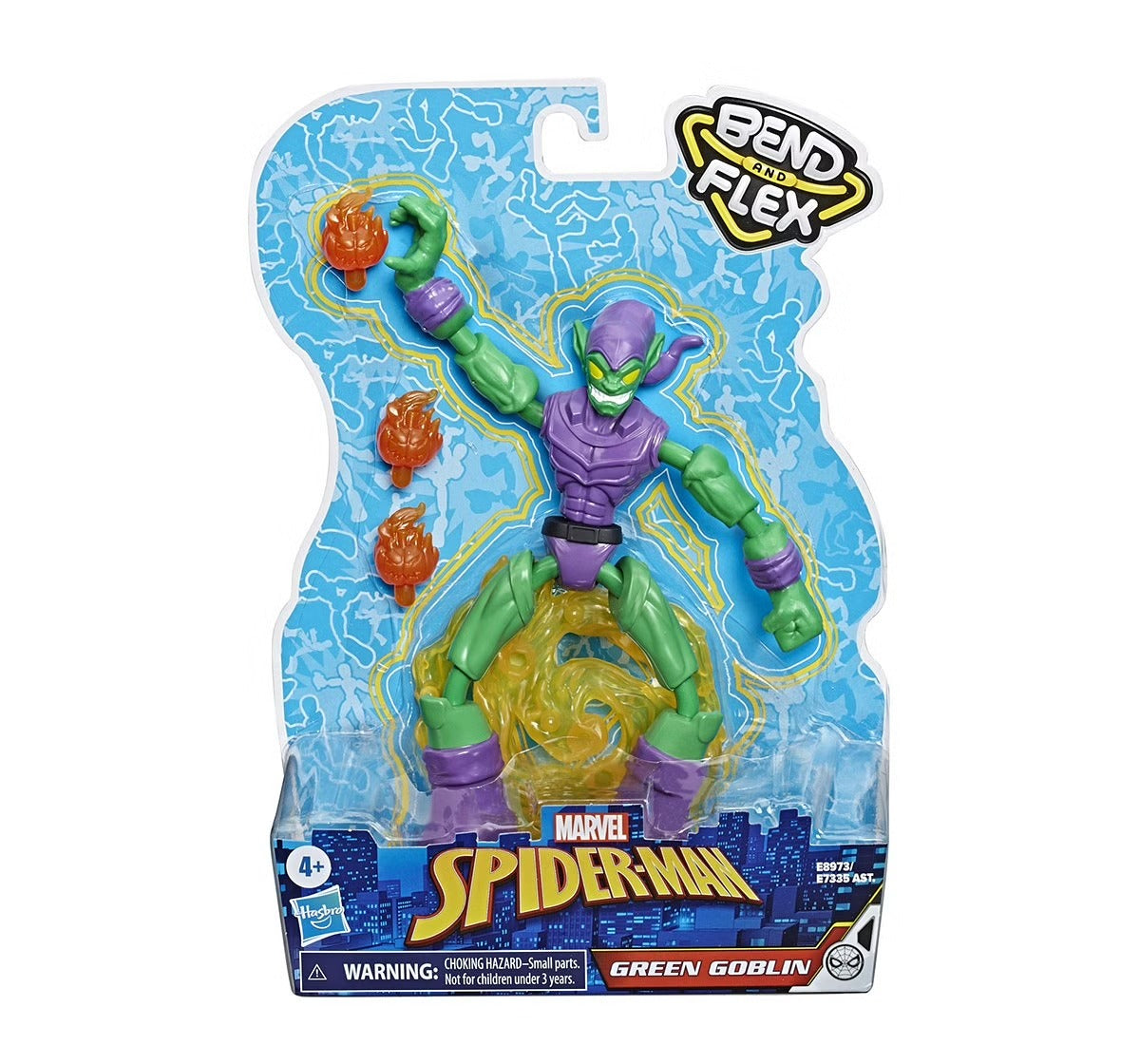 Marvel Spider-Man Bend and Flex Green Goblin Action Figure Toy, 6-Inch Flexible Figure, Includes Blast Accessories, For Kids Ages 4 And Up - Image 2